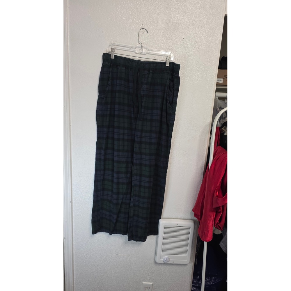 Pendleton Flannel Pajama Pants Mens Large Green Blue Plaid Excellent